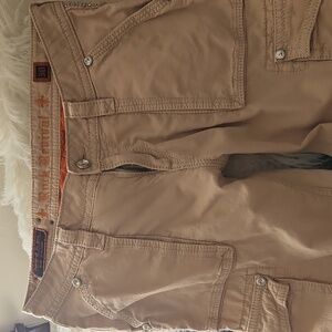 Hard to find Rock Revival Women's light corduroy tan cargo pants. Size 30.